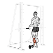 Single Leg Calf Raise On A Dumbbell demonstration animation