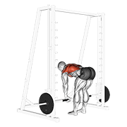 Smith Bent Over Row demonstration animation