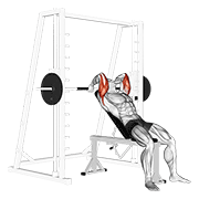 Smith Machine Incline Tricep Extension demonstration animation
