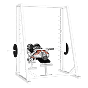Smith Machine Reverse Decline Close Grip Bench Press demonstration animation