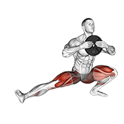 Weighted Cossack Squats demonstration animation