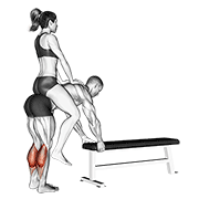 Weighted Donkey Calf Raise demonstration animation
