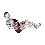 Weighted Russian Twist Legs Up demonstration animation