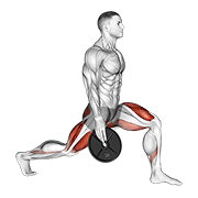 Weighted Stretch Lunge demonstration animation